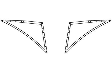 Corsair 31 Aft 3 sided catamaran trampoline net diagram, ATN replacement netting