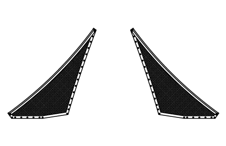 F-32AX Bow catamaran trampoline net diagram, ATN replacement netting