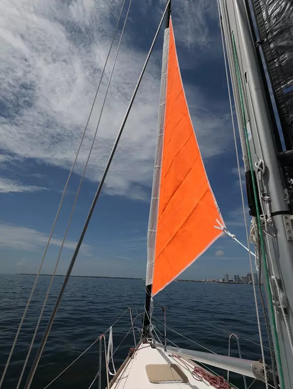 ATN Gale Sail at full hoist over a furled headsail