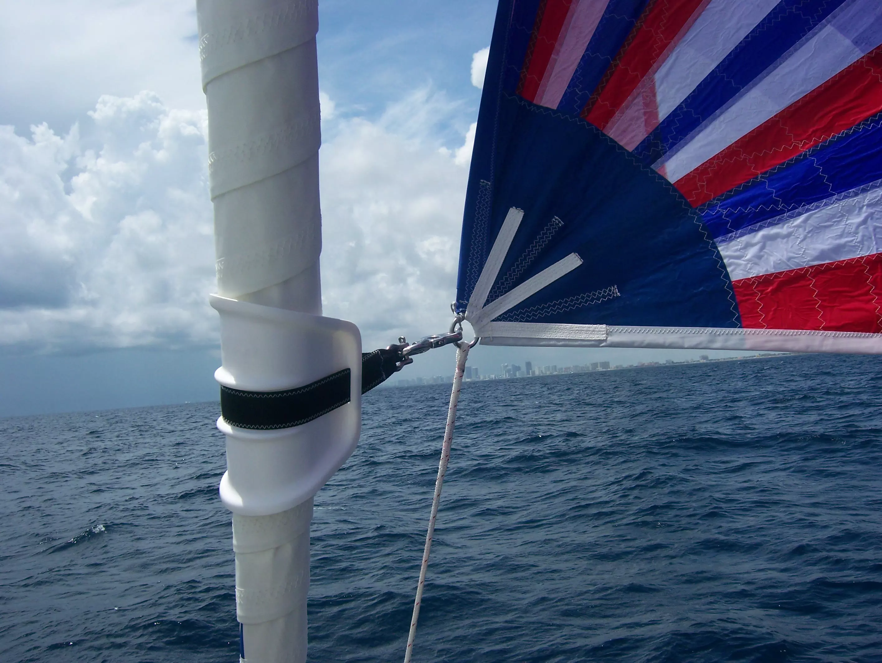 ATN Tacker, flies a symmetric spinnaker without a pole