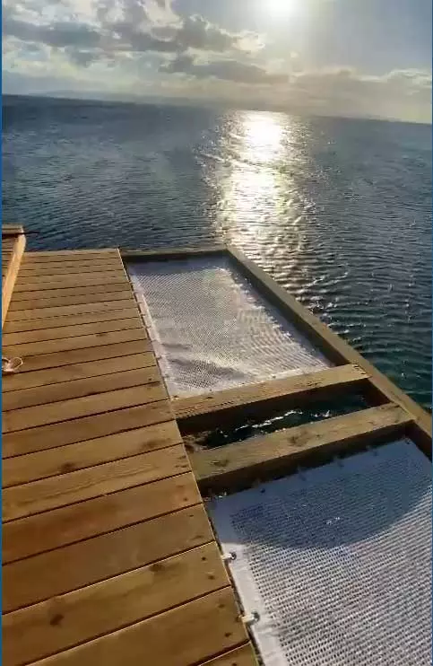 Architectural net for a dock in Haiti