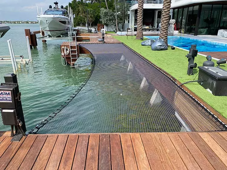Architectural net pool cover detail, Miami Beach FL