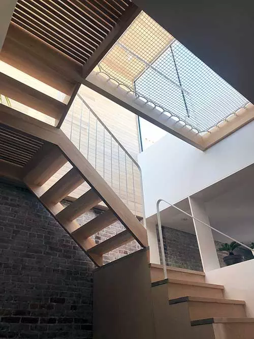 ATN architectural net stairwell decorative installation