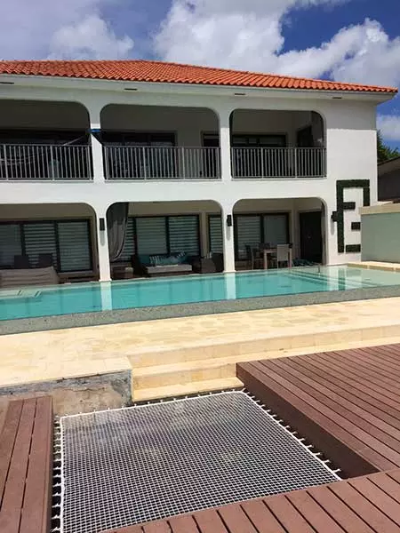 ATN architectural net at Tulum Mexico vacation rental, multi-product install