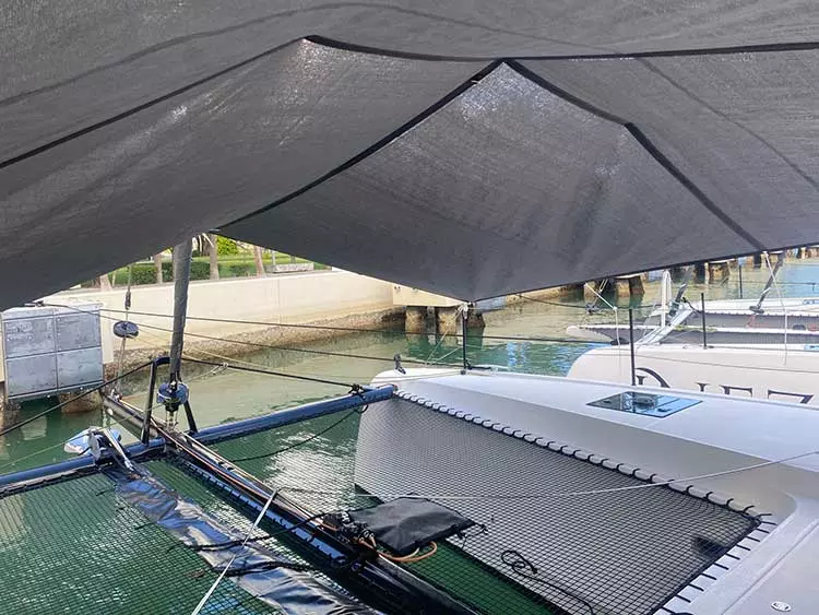 Detail of the ATN Forward Awning on an Outremer 55