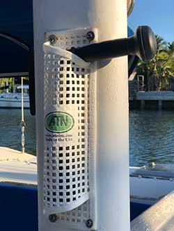 ATN Winch Handle Holder mounted flush on a mast